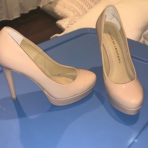 Nude Patent Leather Pumps
